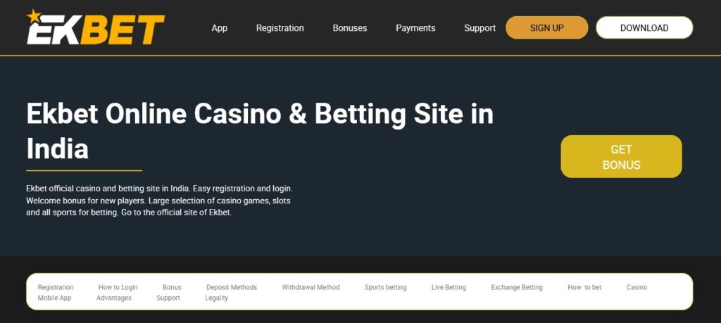 Ekbet betting and casino gaming site in India